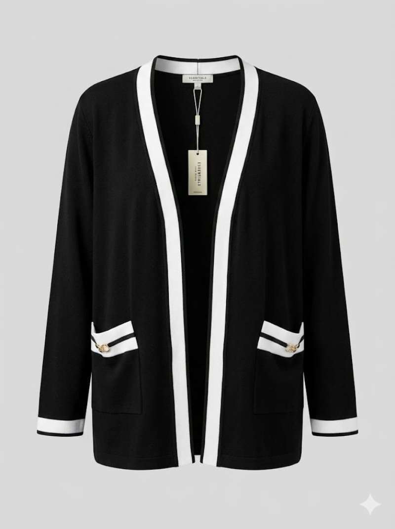 Essentials Milano Black Stretch Jersey Long Sleeve Top | Minimal Luxury Women’s Fitted Everyday Wear