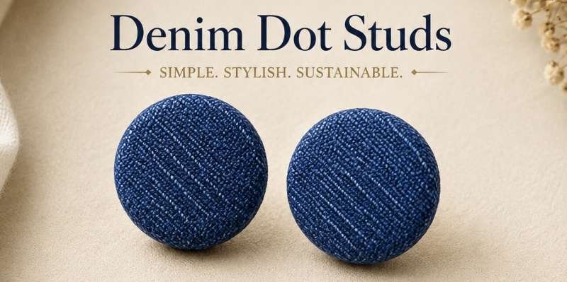 Denim Dot Studs
