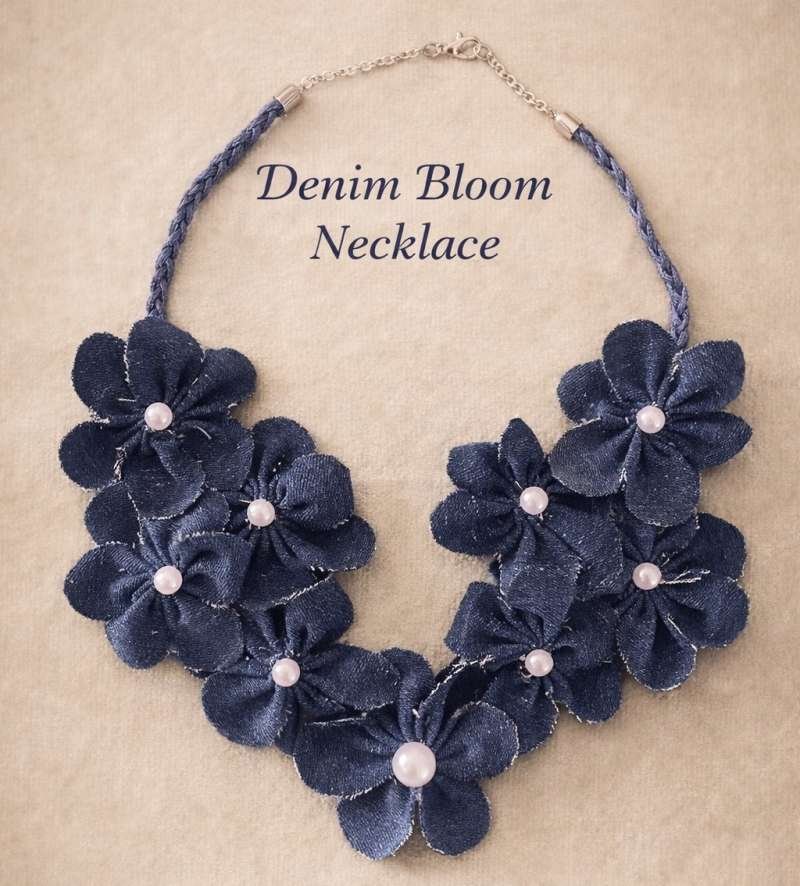 Denim Bloom Necklace